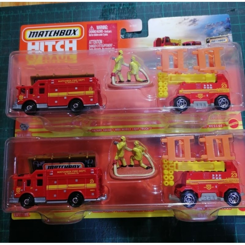 Matchbox Hitch&Haul MBX FIRE RESCUE Hazard Squad/MBX Mobile Light Truck