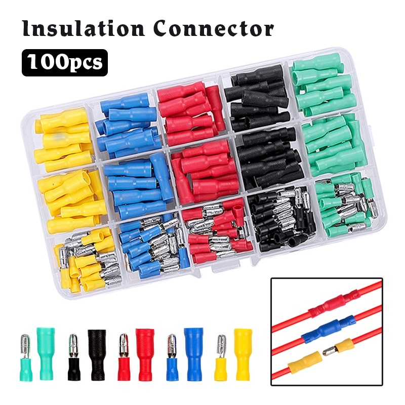 100pcs Heat Shrink Bullet Connectors Female & Male Connectors Wire ...