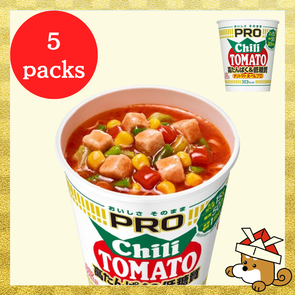 Nissin Cup Noodle PRO High Protein & Low Carbohydrate Chili Tomato Noodle 79g x 5packs 【Direct