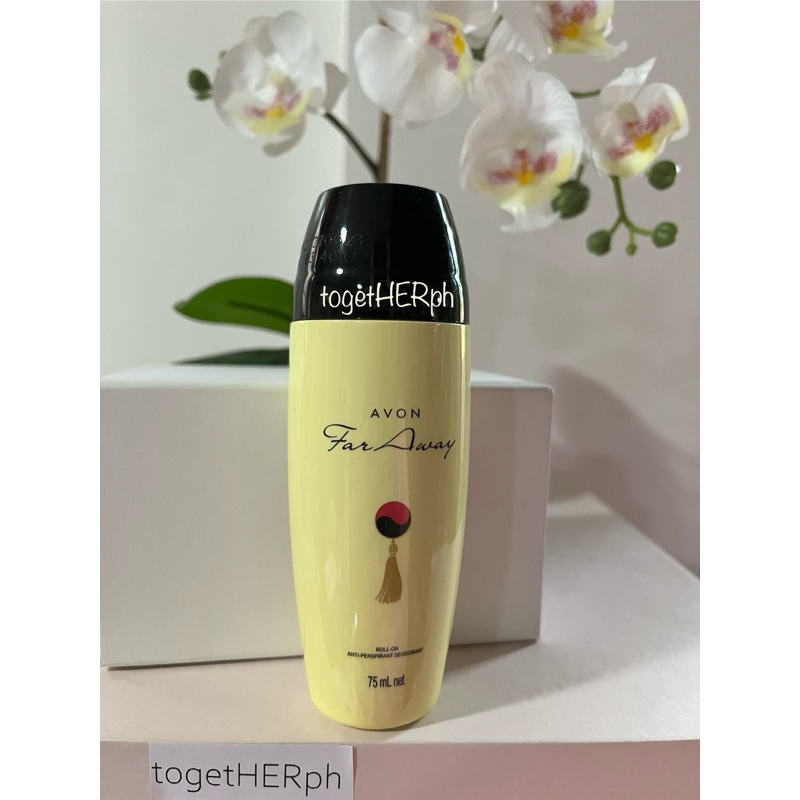 Avon fragrance roll-on deodorant Faraway sweet honesty black suede