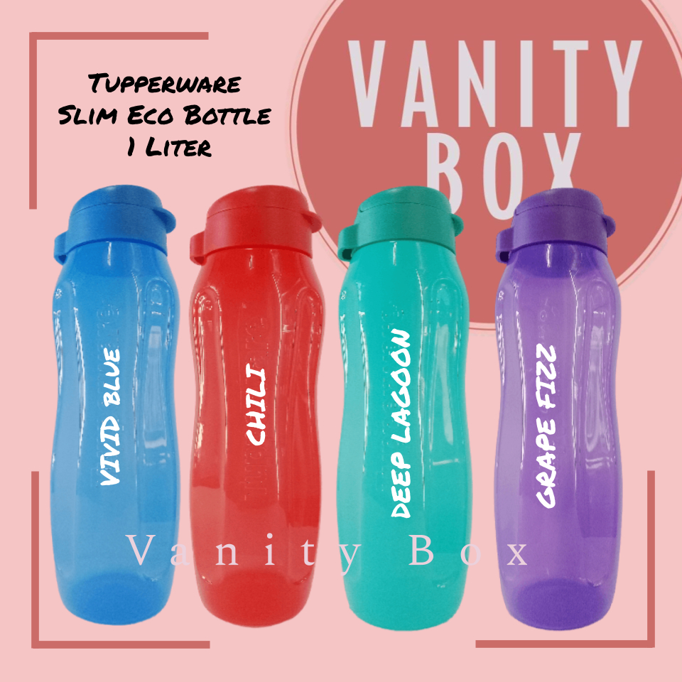 Tupperware SLIM Eco Bottle 1Liter with Personalized Name | Shopee ...
