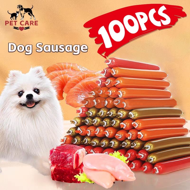 100pcs Pet Dog Sausage Pet Dog Treats Dog Food Pet Cat Sausage Treats ...