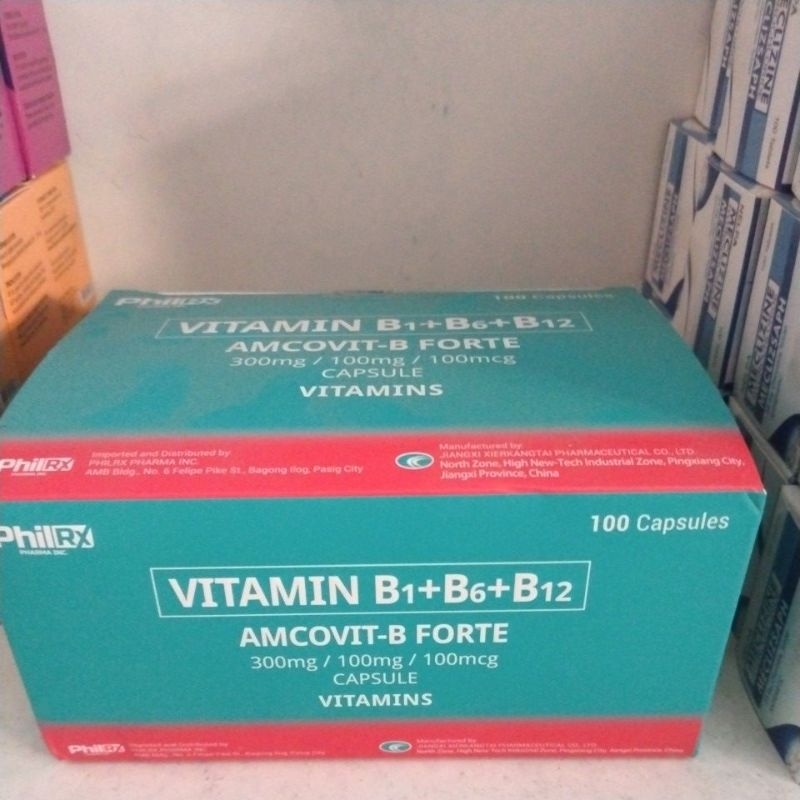 Vit. B1+B6+B12 AMCOVIT B FORTE 300mg/100mg/100mcg cap.100s | Shopee ...