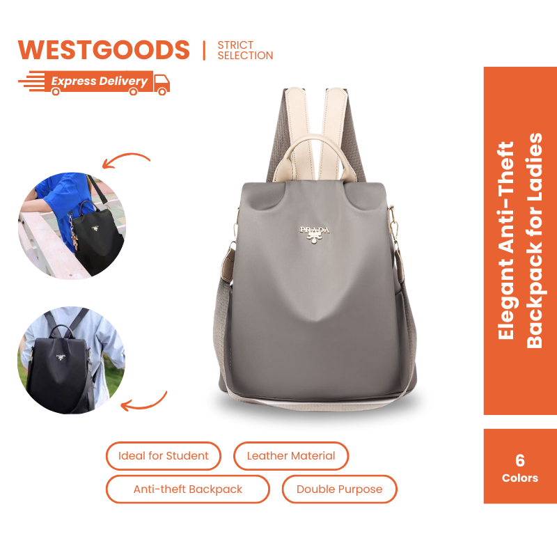 Ladies Elegant Antitheft Backpack Hidden Zipper for Student Shopee