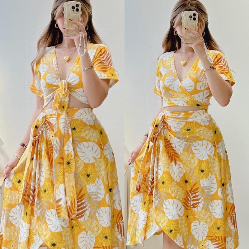 GU Two Way Crop Top Long Skirt Terno Coordinates Shopee Philippines