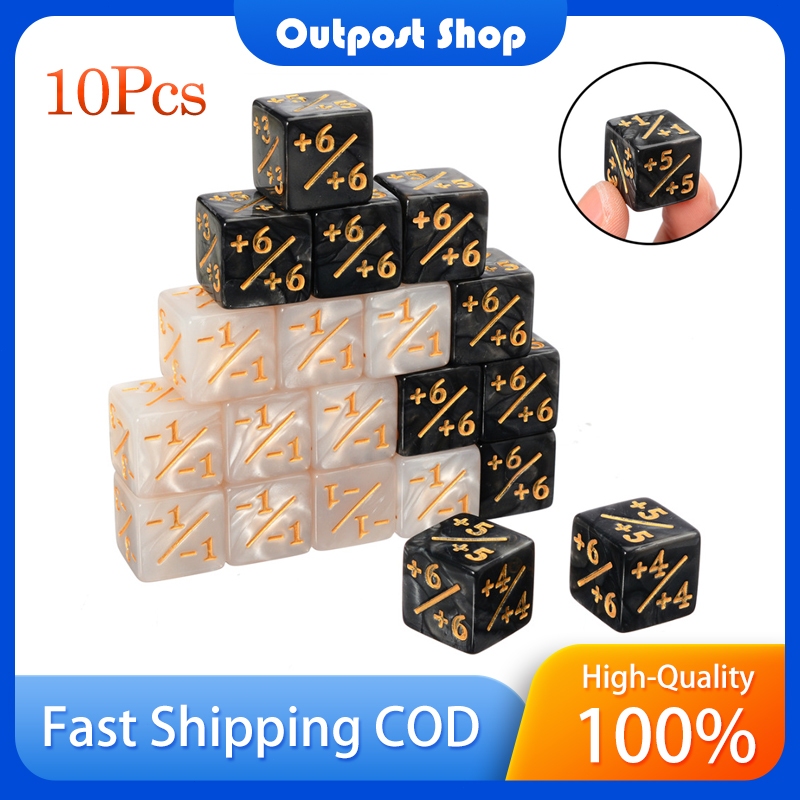 10Pcs Dice Counters Magic The Gathering Game Counting Counters Positive ...