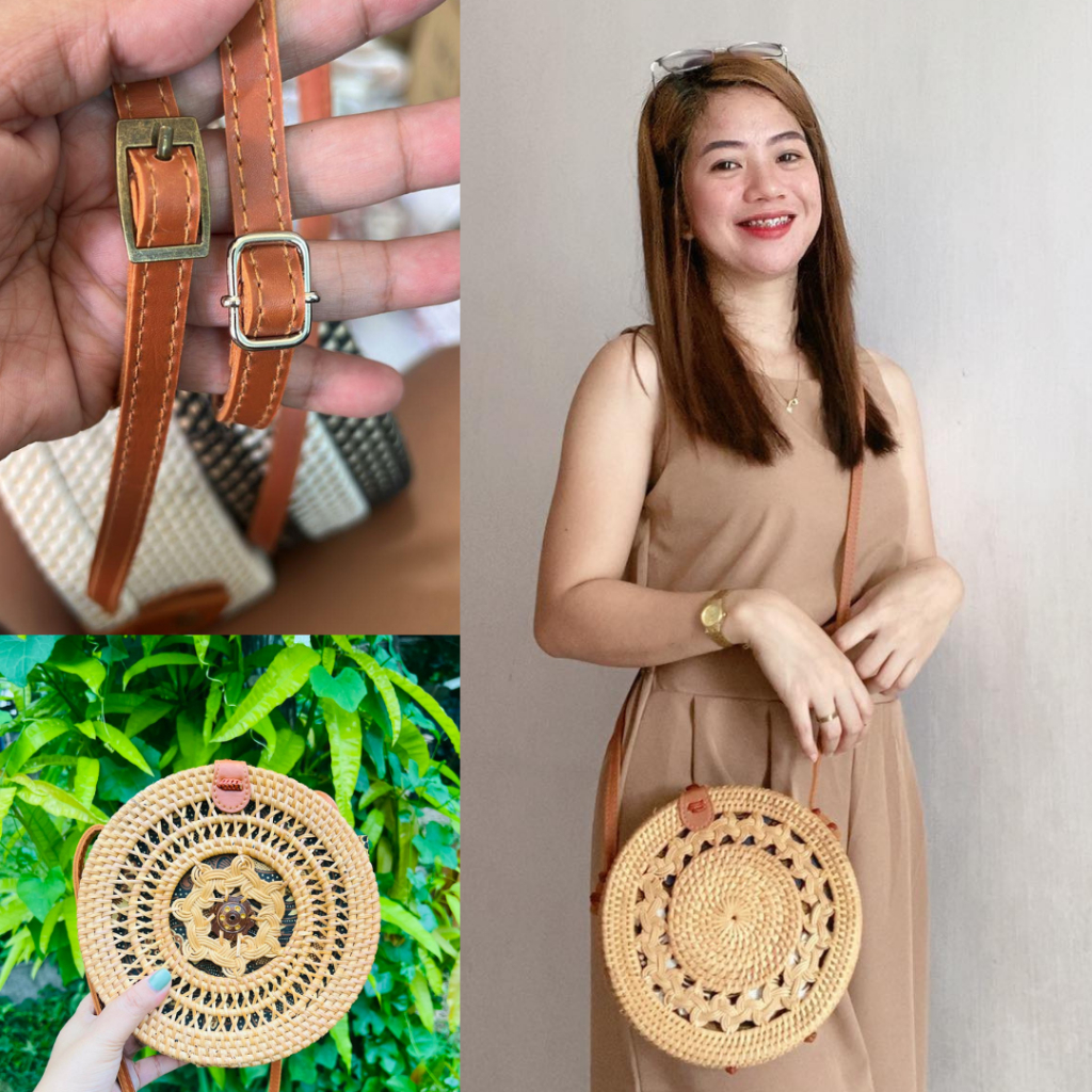 ADJUSTABLE SLING RATTAN BAG 20CM BALI RATTAN BAG SUMMER RATTAN BAG HANDWOVEN BAG Shopee Philippines