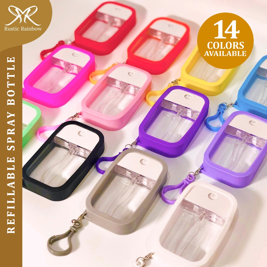 [14 COLORS] 50ML Refillable Mist Spray Bottle Alcohol Dispenser Travel ...