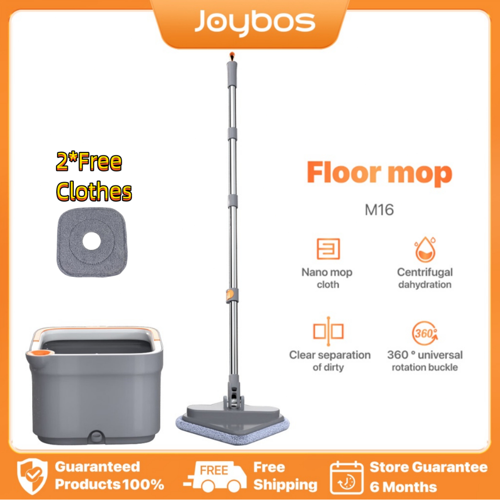 Joybos Mop 360 Spinner Flat Mop Clean And Dirty Water Cloth M16 Self ...