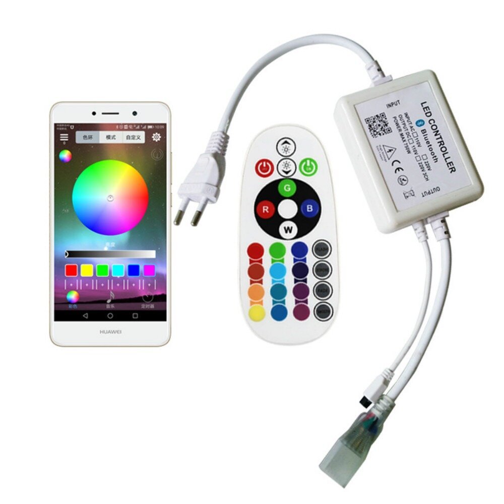 220V RGB Bluetooth Controller for Phone Bluetooth Remote APP Control ...