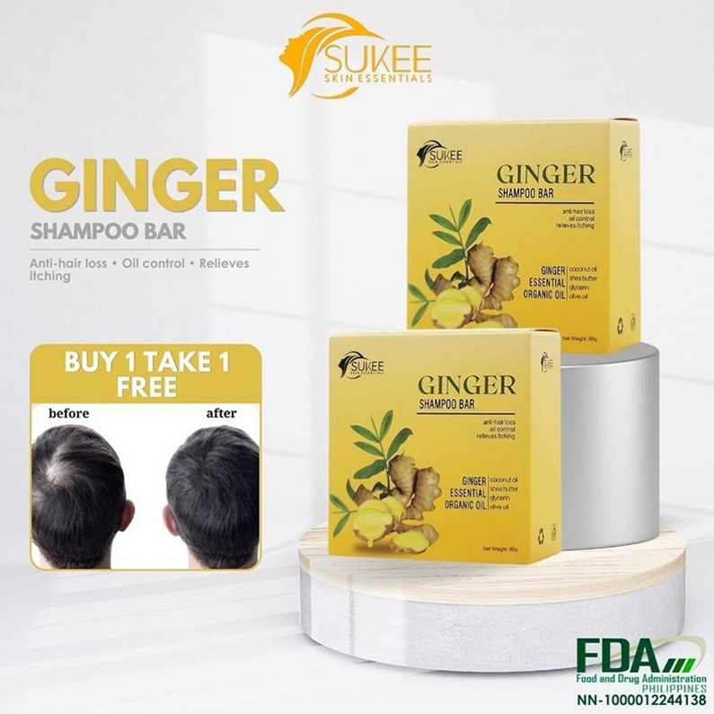 SUKEE Ginger Shampoo Bar 60g Moisturizing Smooth Shampoo Fast Growth ...