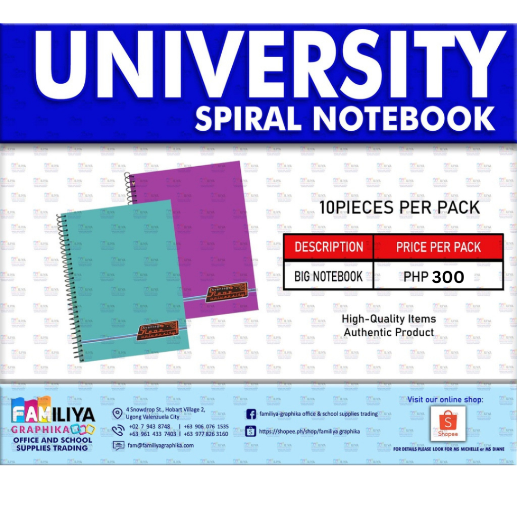 UNIVERSITY-SPIRAL-NOTEBOOK | Shopee Philippines
