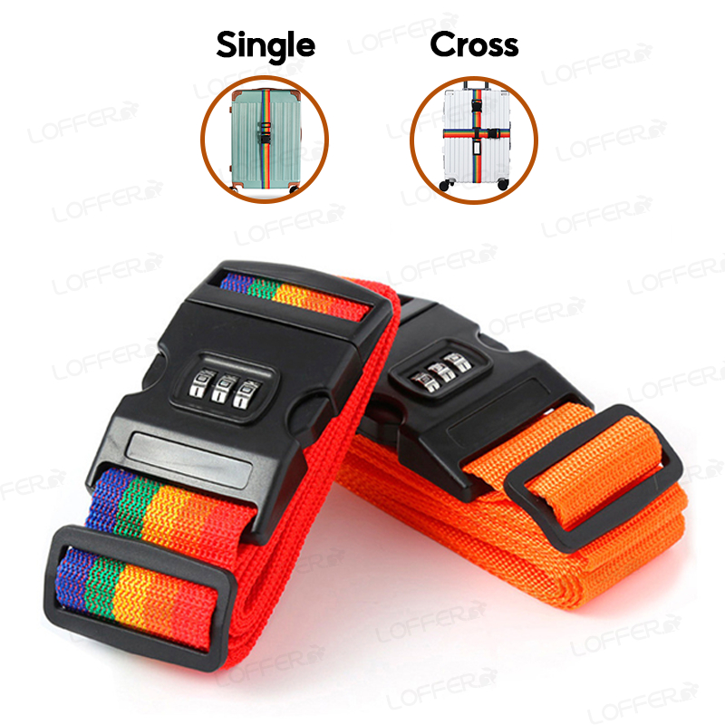 Luggage Belt Password Lock Cross Adjustable Luggage Strap with Password ...
