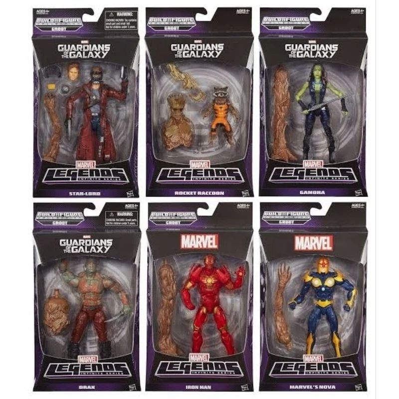 Marvel Legends Set of 6 Guardian of Galaxy v.1 Groot wave Hasbro ...