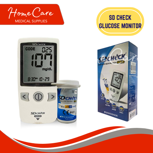 Blood Glucose Monitor SD CHECK GOLD with Strips 10's | Shopee Philippines