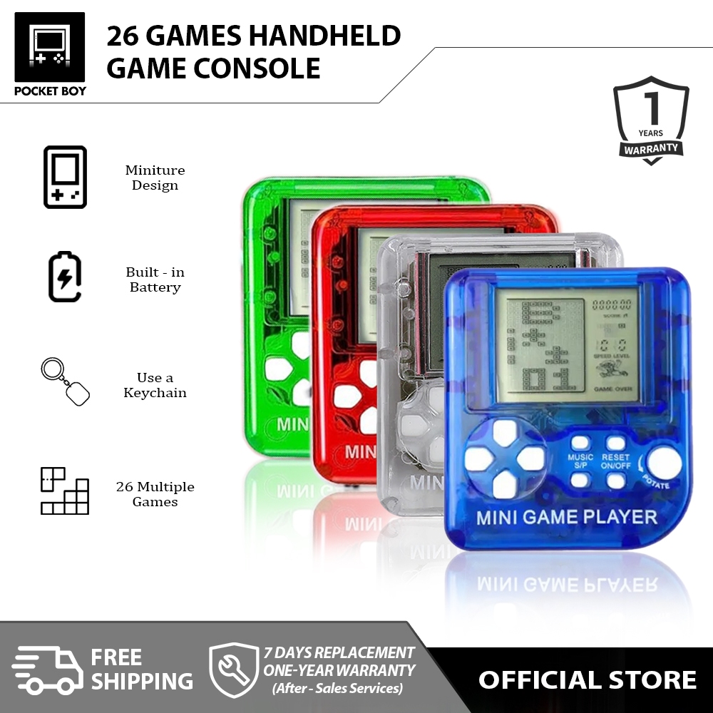 Mini Classic Brick Game Handheld Console Retro Gaming Handheld Key Chain PocketBoy Shopee