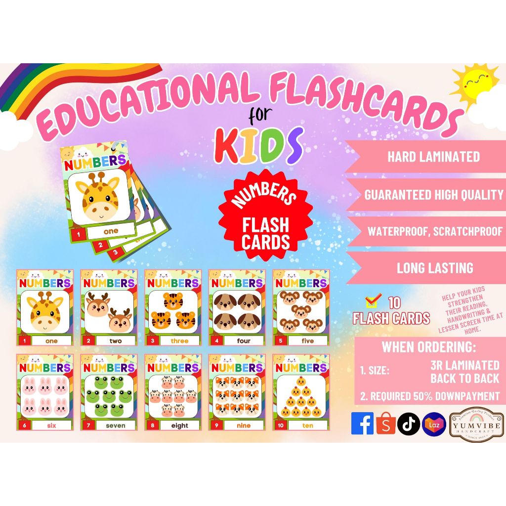 FLASH CARDS FOR KIDS LAMINATED NUMBERS | Shopee Philippines