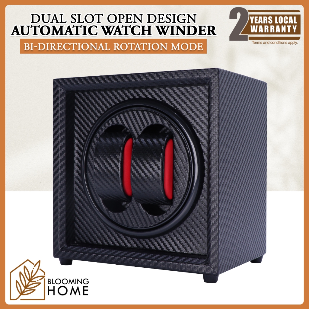2-Slot Automatic Watch Winder Open Style Design Bi-directional Rotation ...