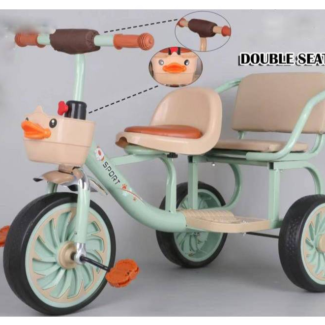 kids Bike twin bicycle for kids seater baby tandem Push stroller  tri-bicycle for to old