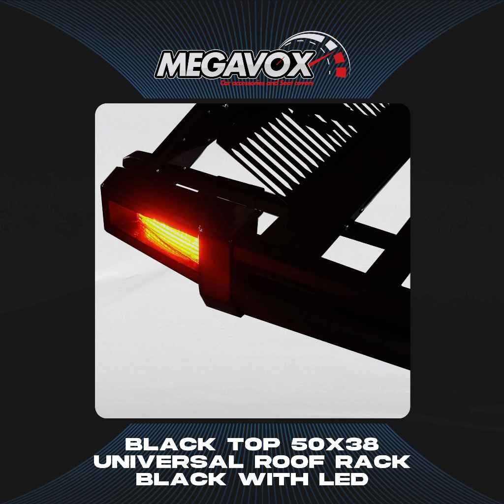 Black Top 50x38 Universal Roof Rack Black with LED | Shopee Philippines