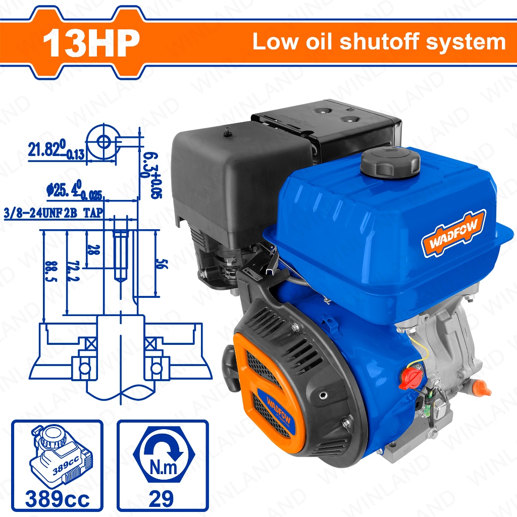 Wadfow by Winland Gasoline Engine 13HP Engine Type: 4 Stroke OHV Low ...