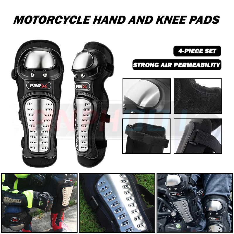 4 Pcs/Set Motorcycle Protective Knee Pads and Elbow Pads Stainless ...