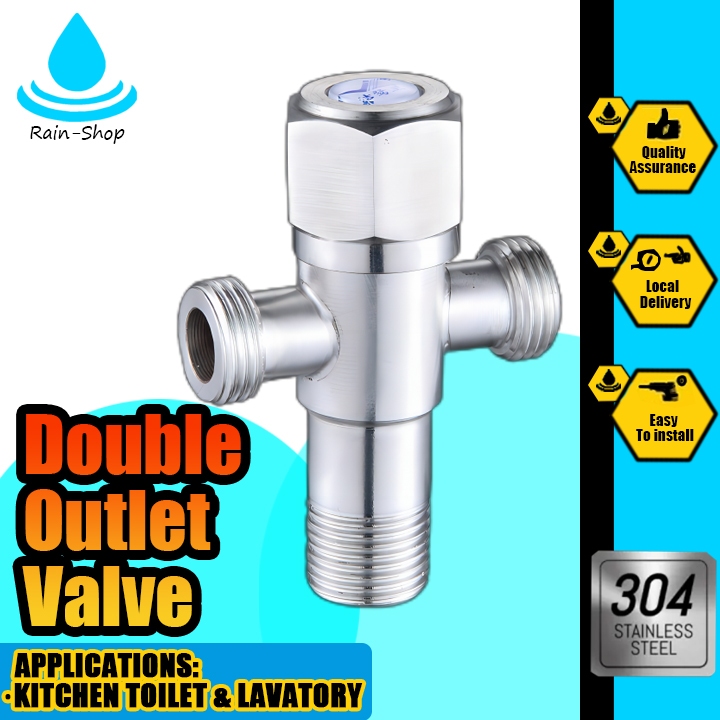 Rain 304 Stainless Steel 2 Way Angle Valve 180 Degree Double Angle Valve Shopee Philippines 2578