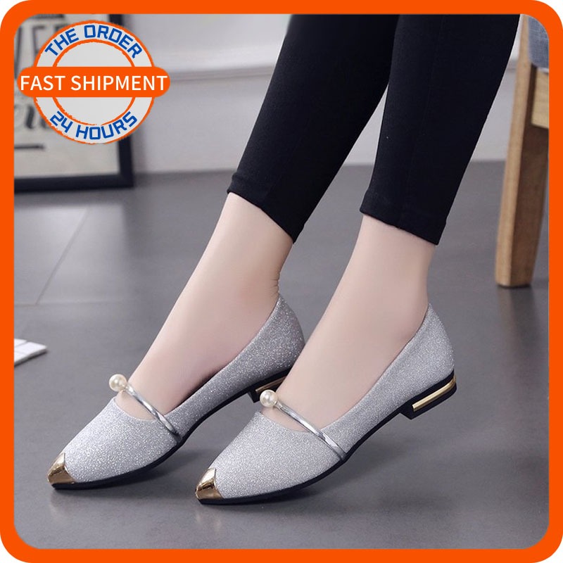 QS Women Low Heel Shallow Pointed Toe Low-bottom Comfort Office Shoes ...
