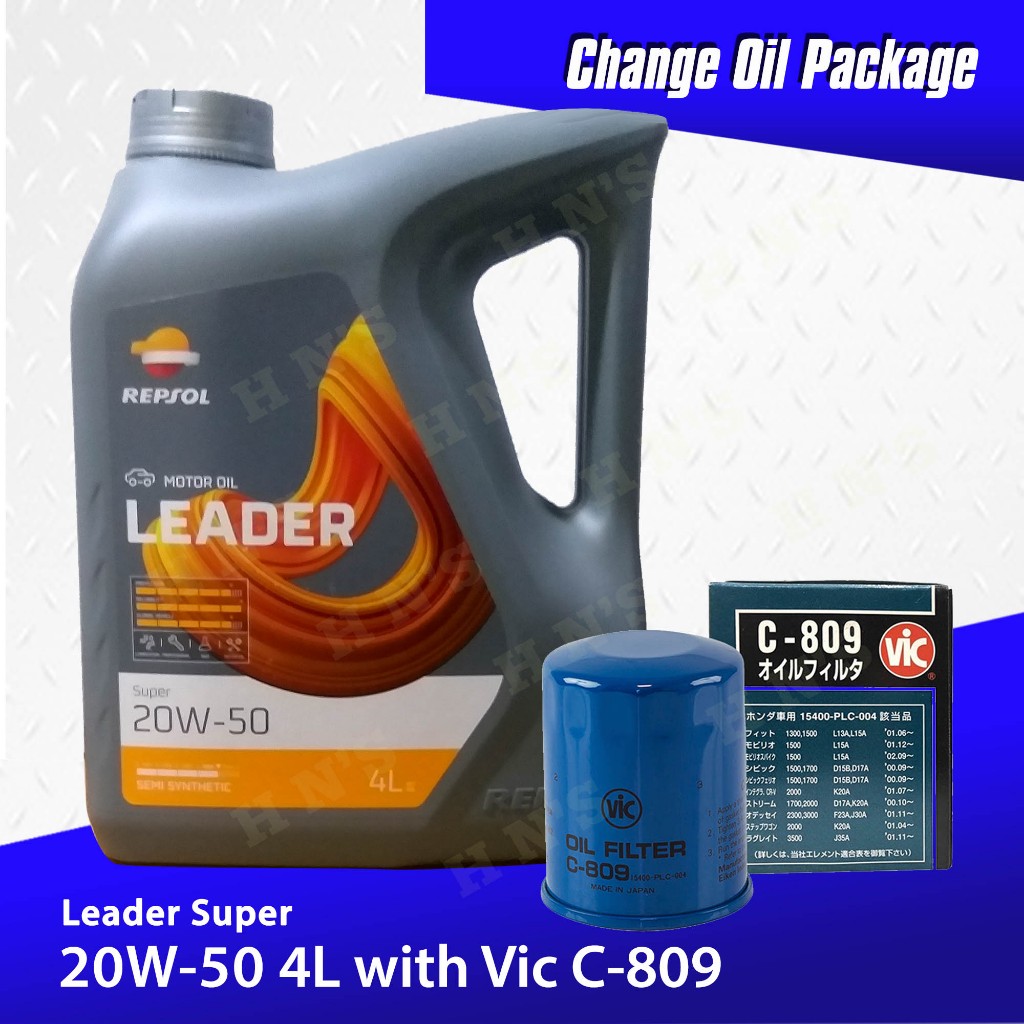 VIC 809 - REPSOL Leader Super 20W-50 Oil Change Package for Honda Civic ...