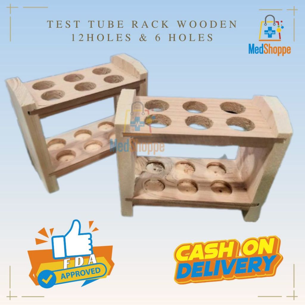 TEST TUBE RACK WOODEN 12 HOLES AND 6 HOLES | Shopee Philippines