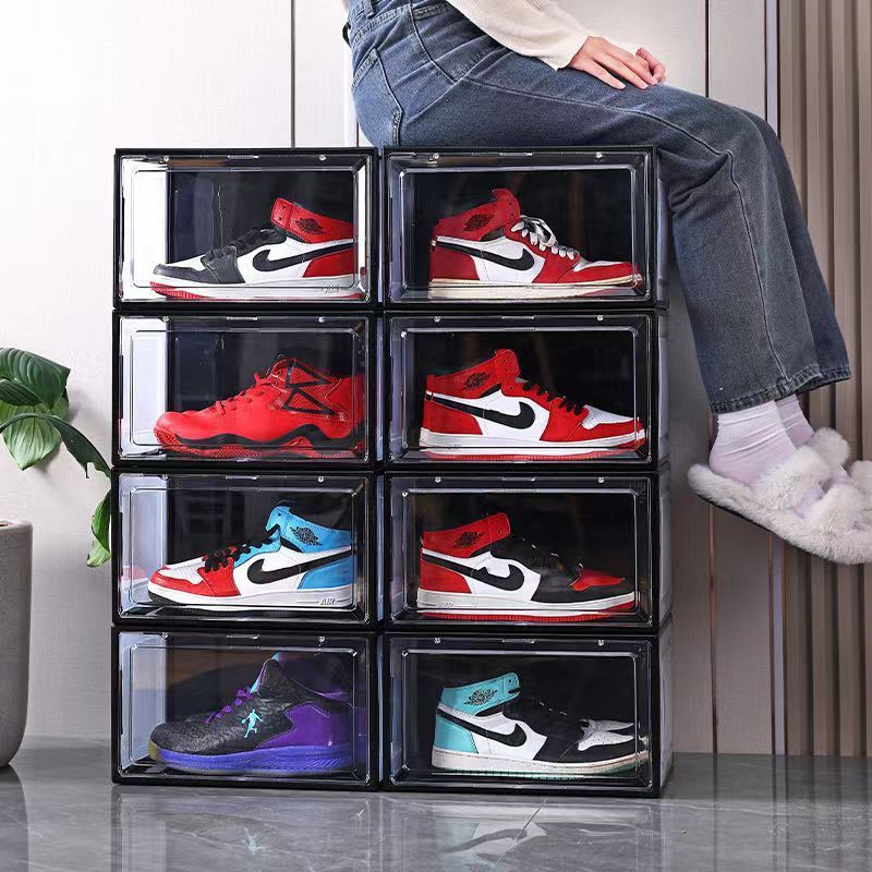Large Shoe Rack Organizer with Cover Basketball Drawer Shoe Box Storage  Heavy Duty Plastic Case