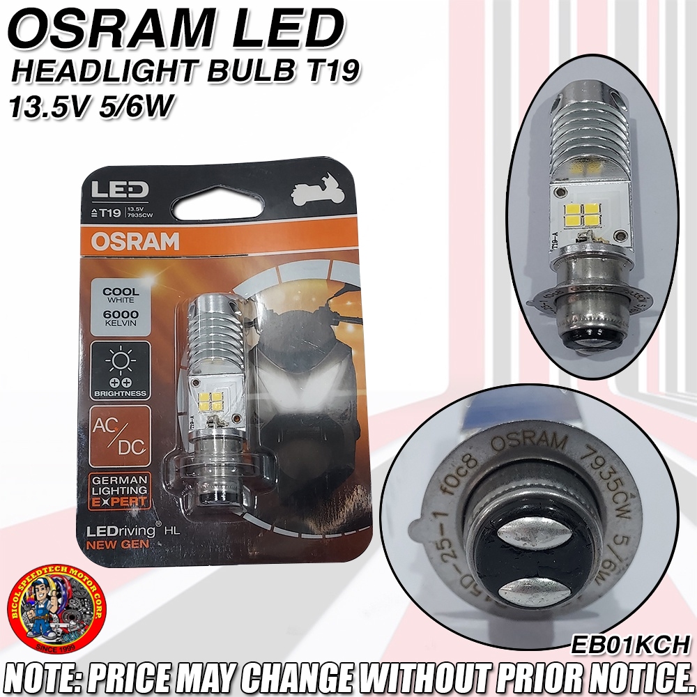 OSRAM LED HEADLIGHT BULB T19 13.5V 5/6W 7935 CW 1LEG (EB01KCH) | Shopee ...