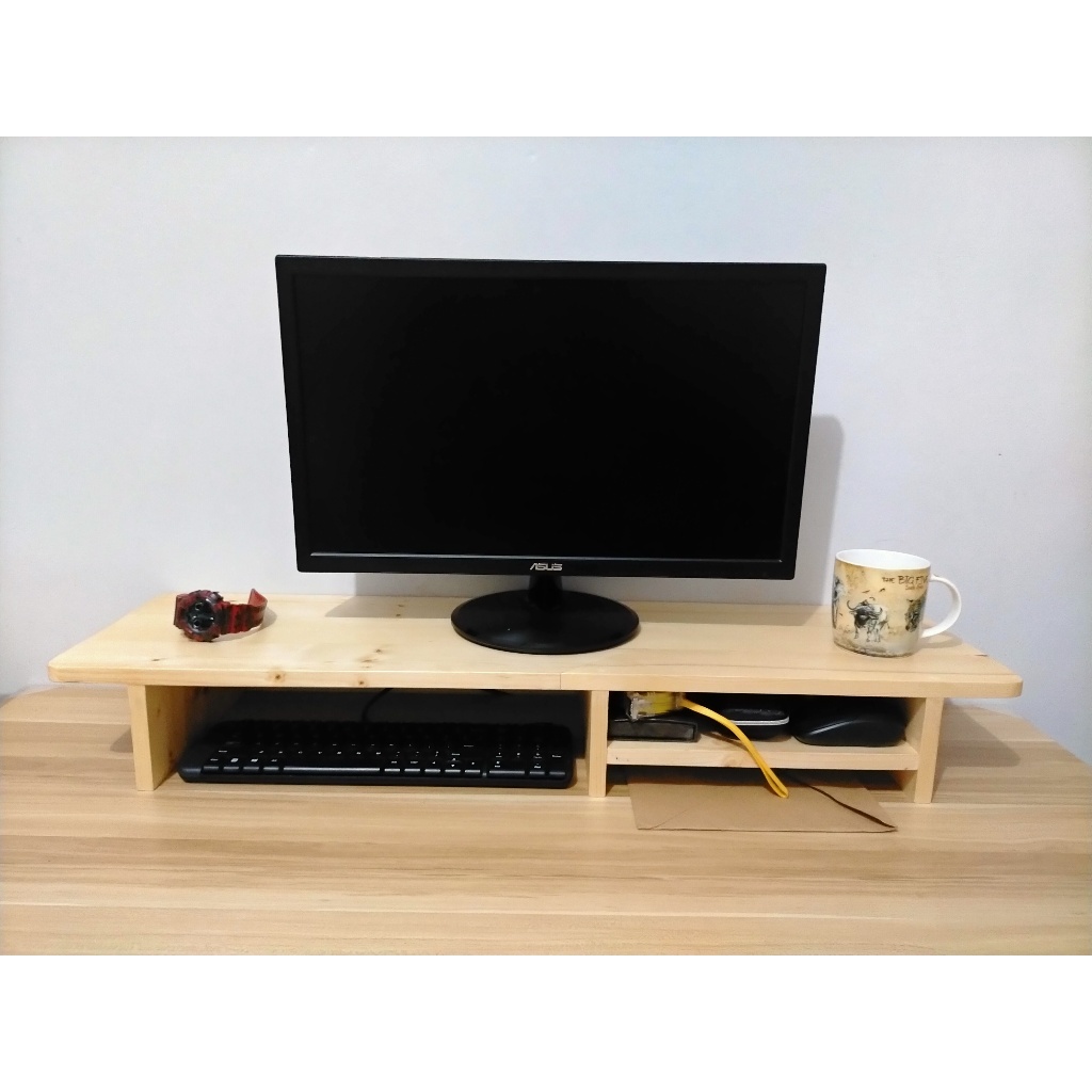 Wooden Monitor Riser / Laptop Riser | Shopee Philippines