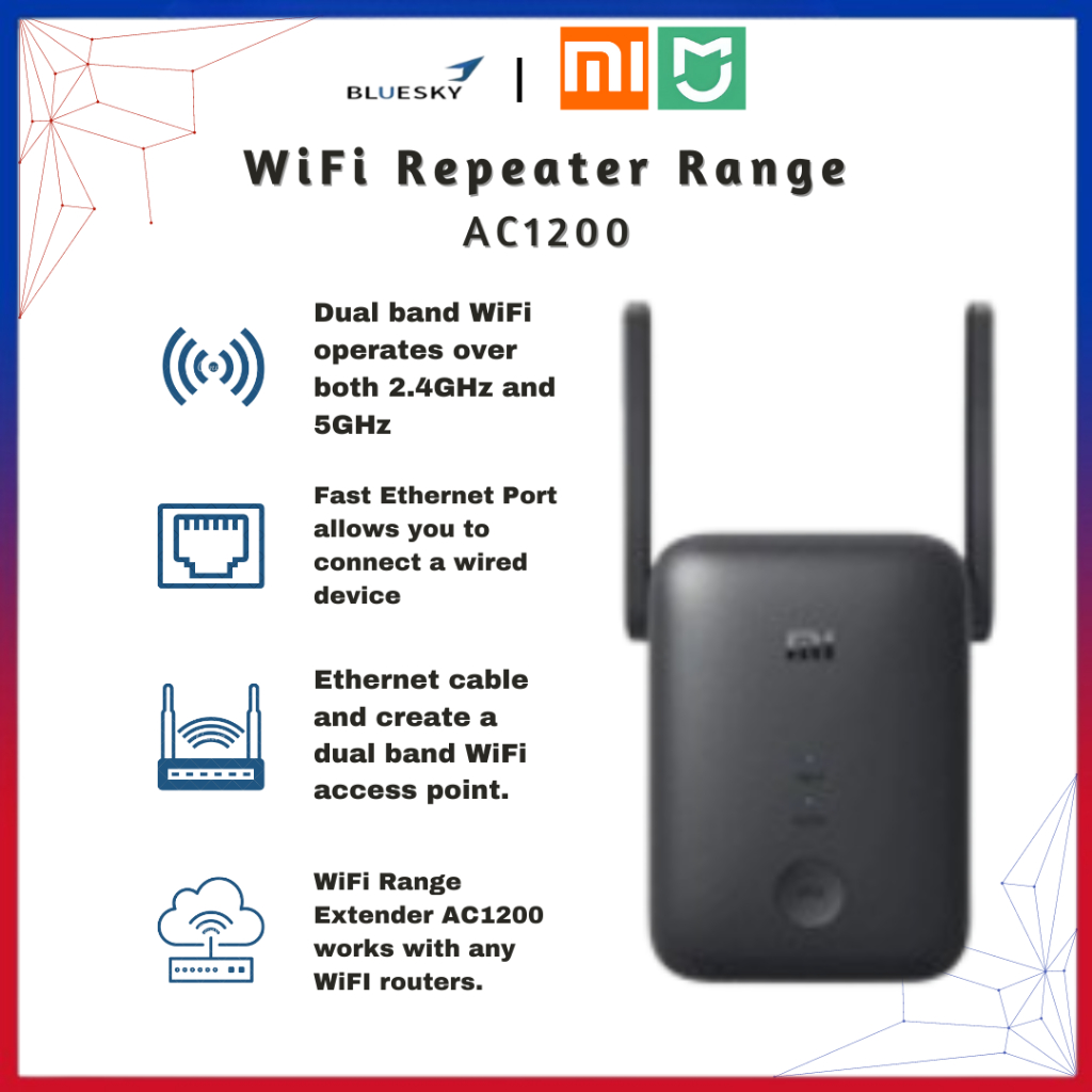 xiaomi Mi WiFi Repeater Range Extender AC1200 Network Router Dual band WiFi  Pro 300Mbps