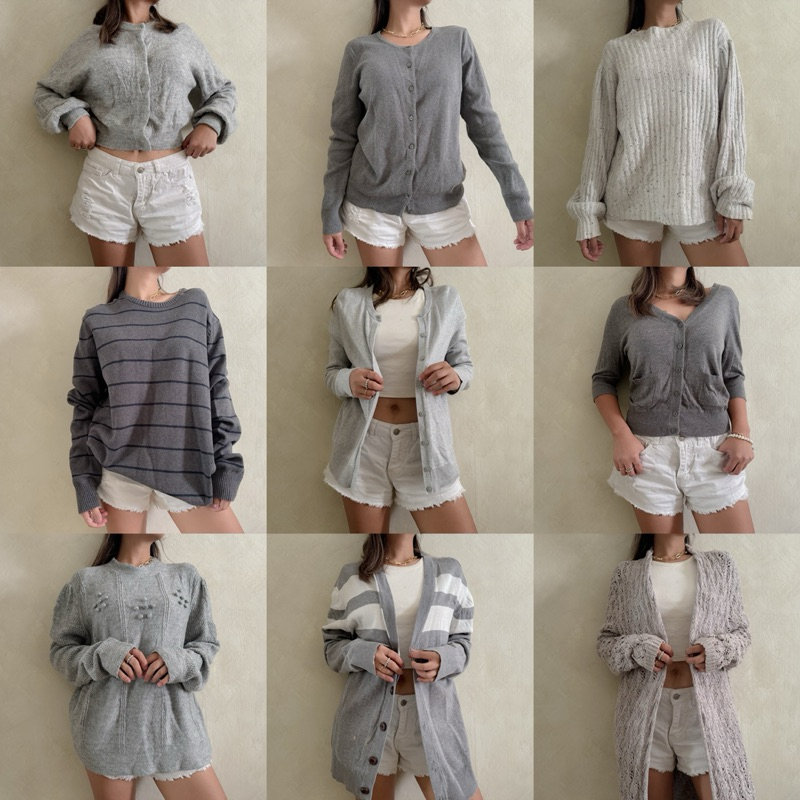 Preloved Branded US Knitted Sweaters and Cardigans (Gray) | Shopee ...