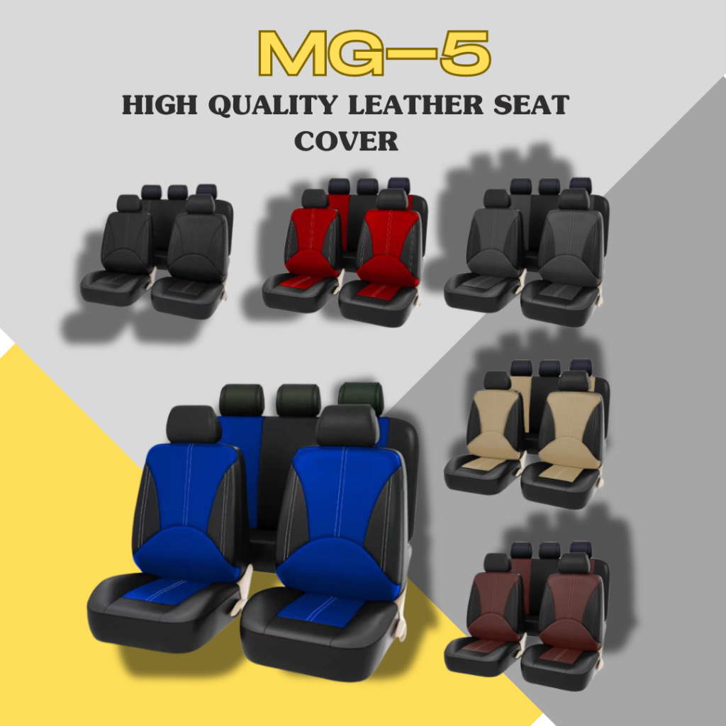 MG-5 PU Leather Car Seat Covers Full Set (HARAP/LIKOD) breathable Easy to  install and clean
