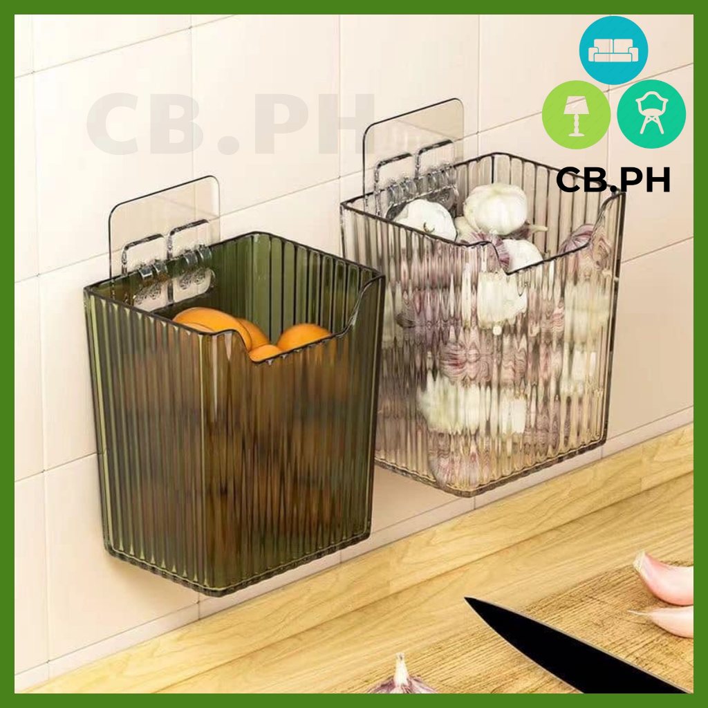 1pcs Wall Mounted Transparent Storage Box Self Draining Ginger and ...