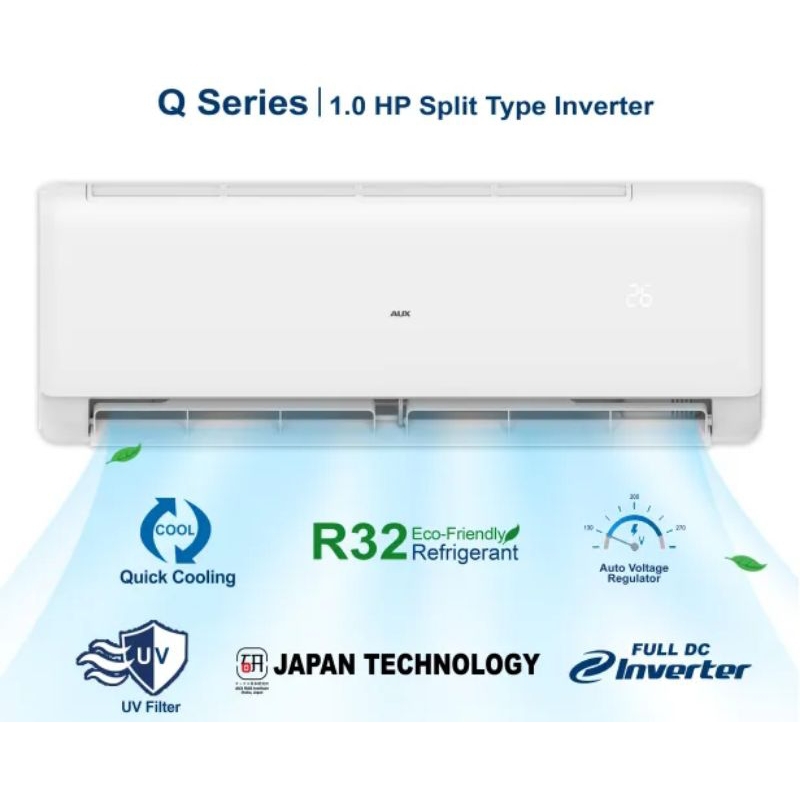 AUX PRIMA Q SERIES Wi-Fi & UV STERILIZATION 1HP TO 2HP FULL DC INVERTER