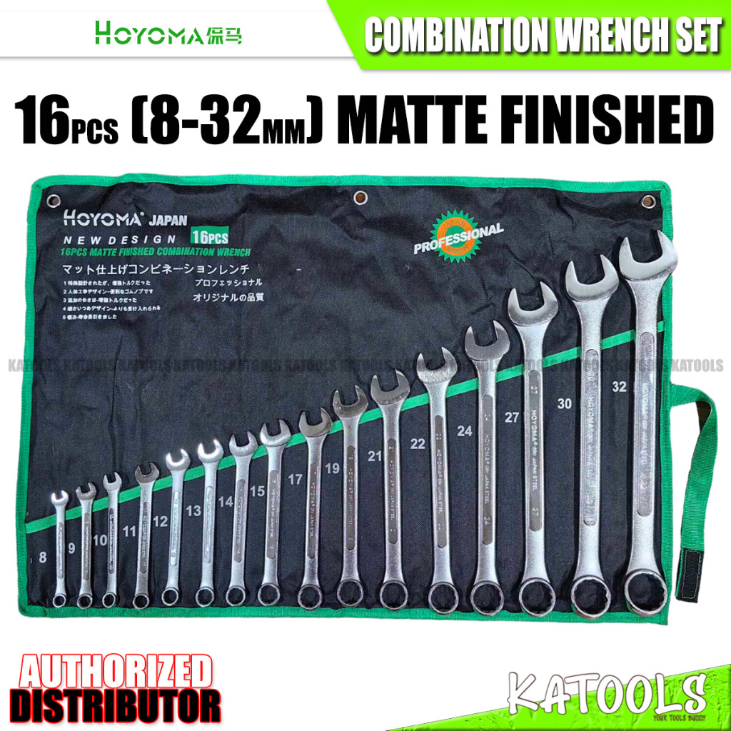 HOYOMA 16pcs Combination Wrench Set 8 32mm Matte Finished Spanner Set Shopee Philippines