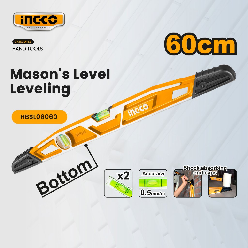 Ingco 60cm Professional Mason's Level Aluminum Alloy HBSL08060 IHT ...