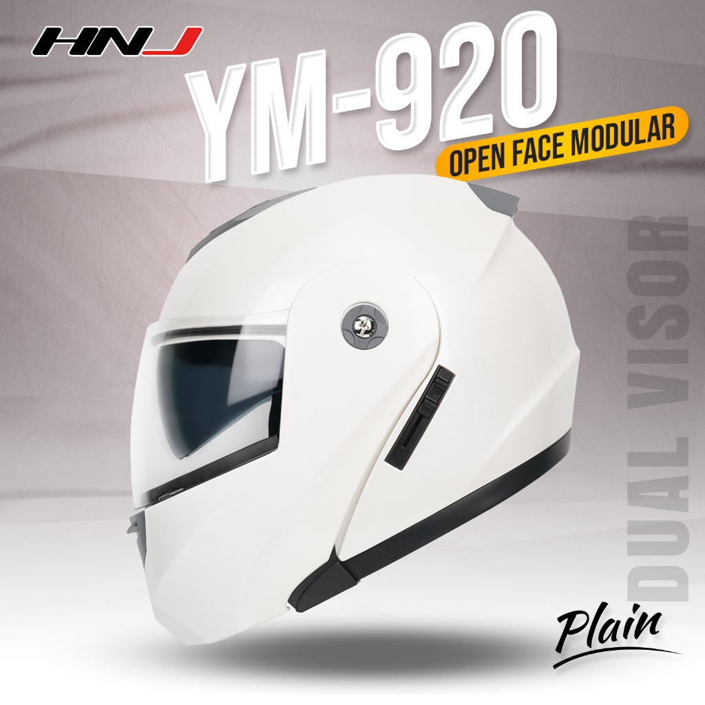 HNJ YM-920 Modular helmet for motorcycles Plain Color (Dual Visor ...