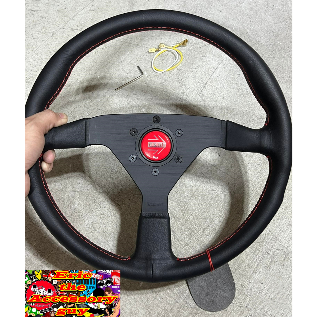 Momo Monte Carlo Red Steering Wheel (Flush mounted Horn Button