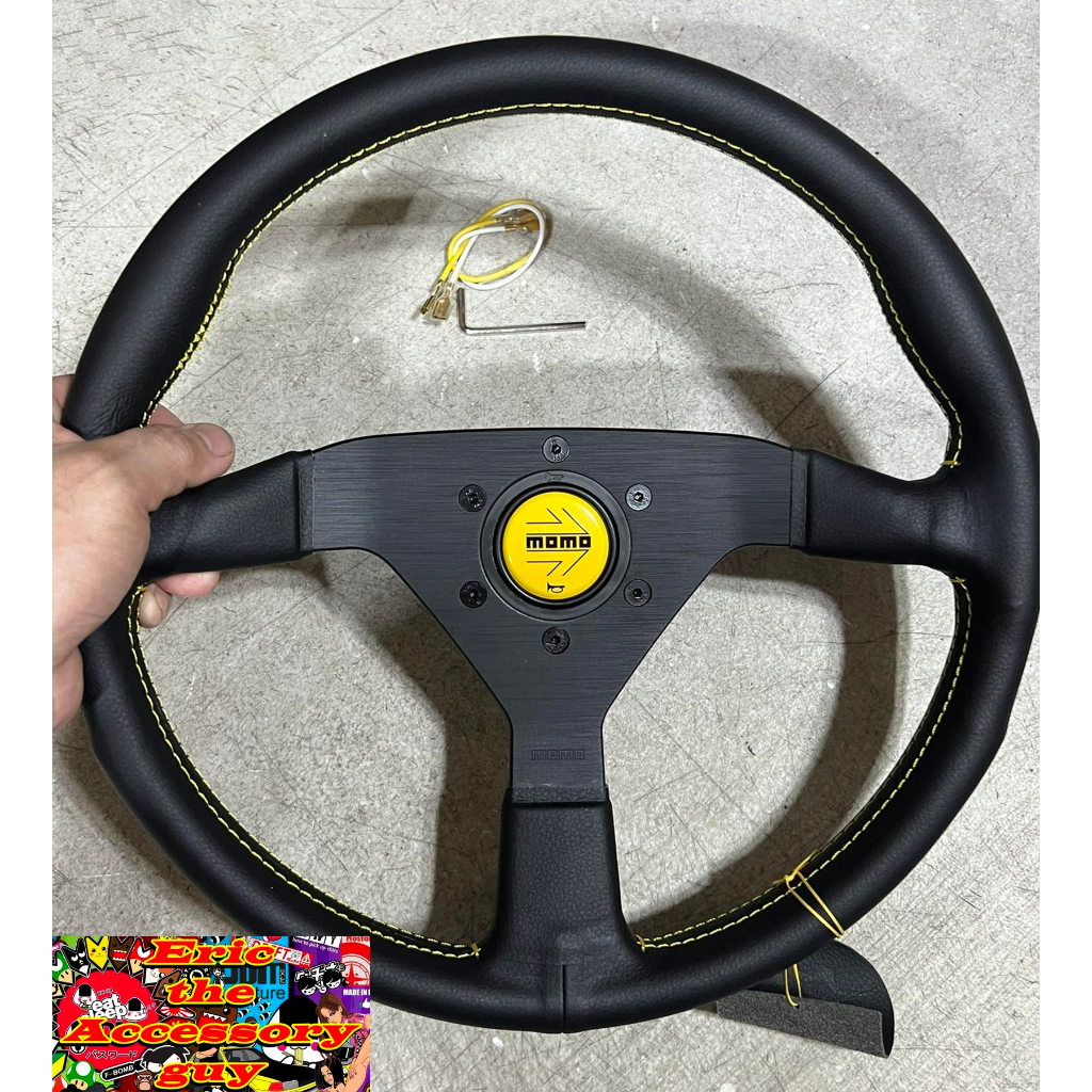 Momo Monte Carlo Yellow Steering Wheel (Flush mounted Horn Button ...