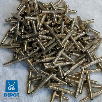 X AUTOHAUX Raccordo a T in ottone per tubo flessibile da 8 mm, adattatore a 3 vie per aria, acqua, olio, 5 pezzi