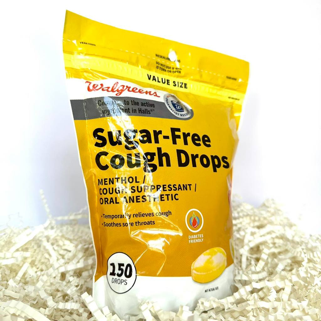 Walgreens Sugar Free Cough Drops Honey Lemon 150 drops Expiry date 4