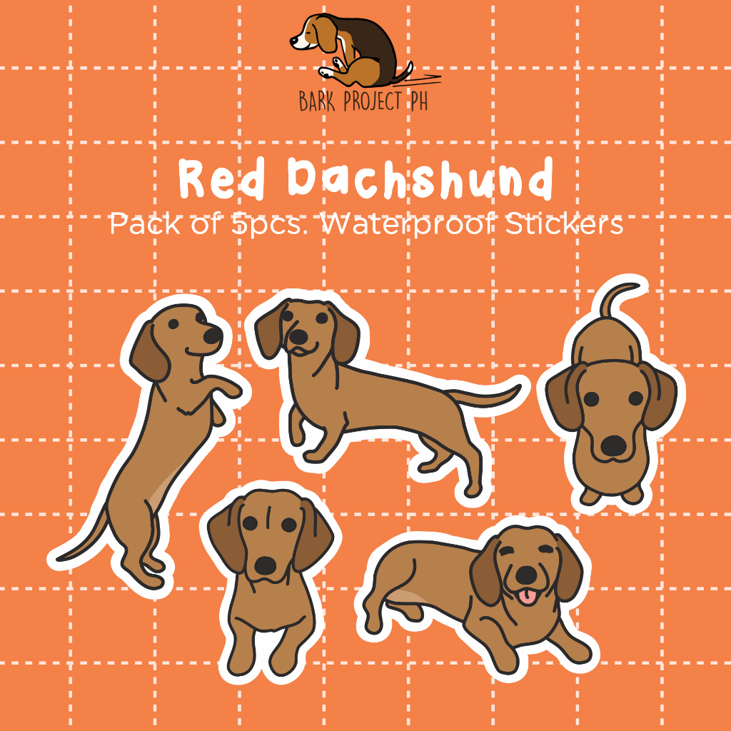 Bark Project Dachshund vinyl waterproof sticker pack | Shopee Philippines