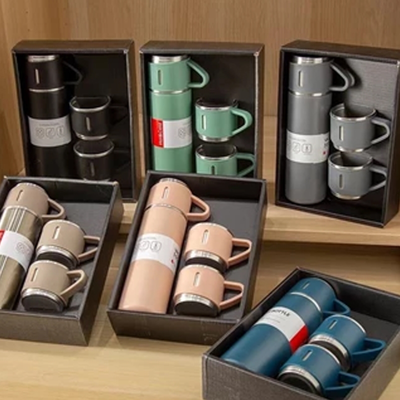 LUCKIN MART Vacuum Flask Set 500ml with 2 Cups | Shopee Philippines