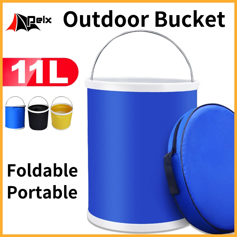 Folding bucket portable collapsible basin outdoor camping beach fishing ...