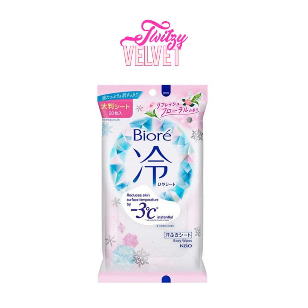 OFFICIAL Biore -3°C Refreshing Floral Body Cooling Wipes 20 Sheets Made ...