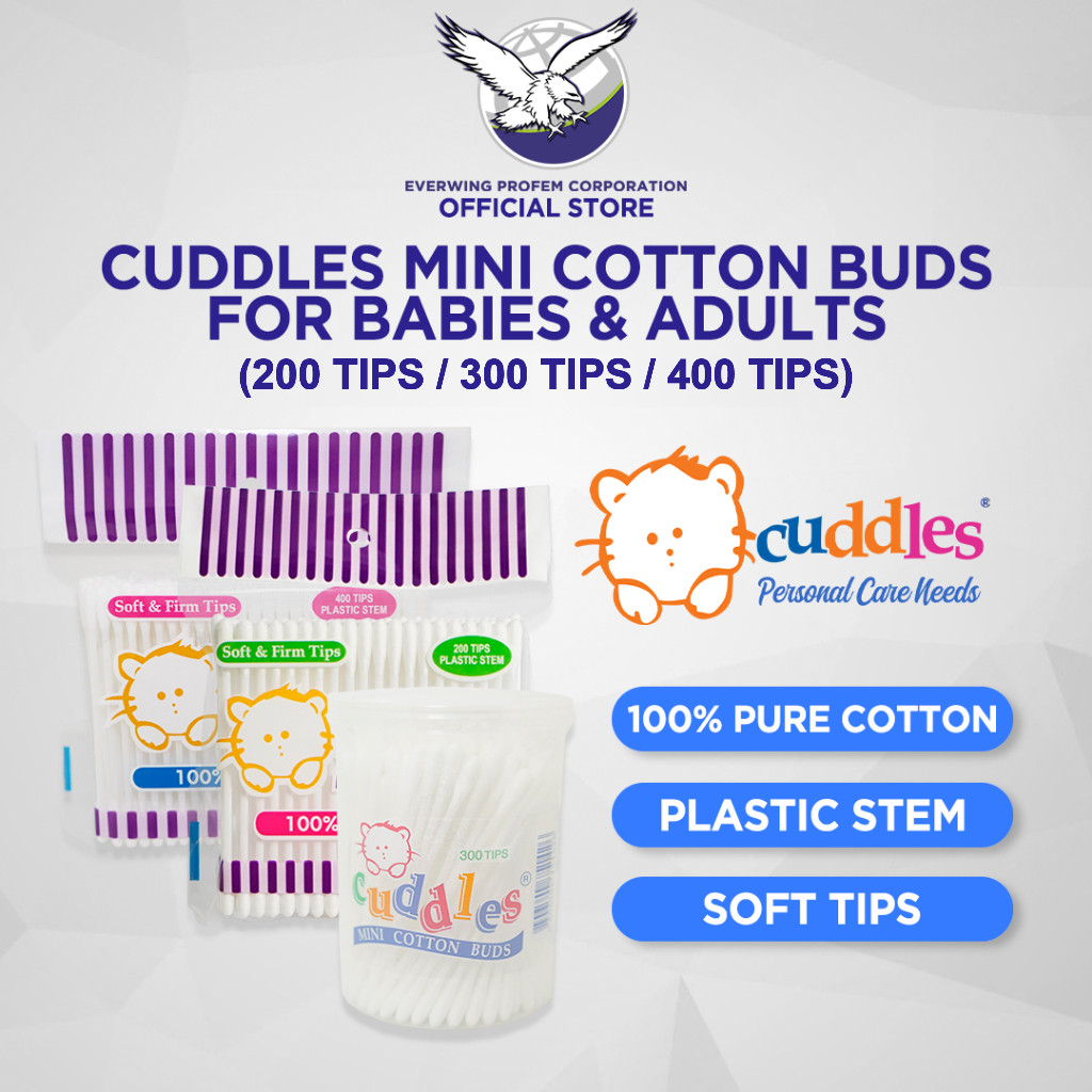 Cuddles Mini Cotton Buds For Babies And Adults Plastic Stem | Shopee ...